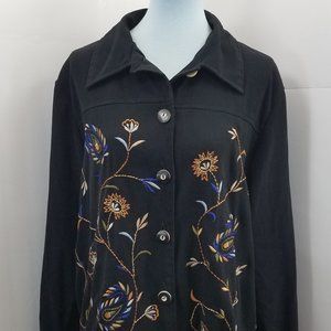 Draper's & Damon's Black Floral Embroidered Jacket